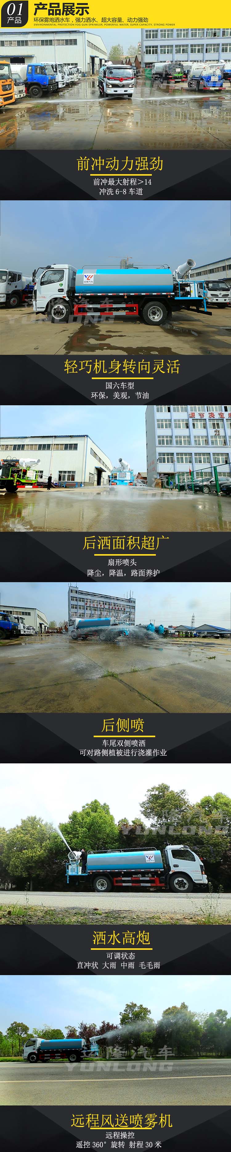 藍牌5方圓罐30米霧炮車，東風小多利卡抑塵車(圖4)